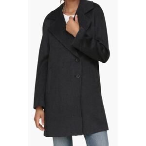 Avec Les Filles Walker Notch Black Wool Lapel Collar Blazer Coat Size Large